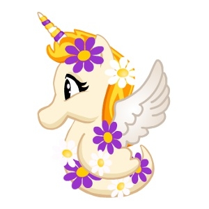 Yellow Flower Unicorn Seapony